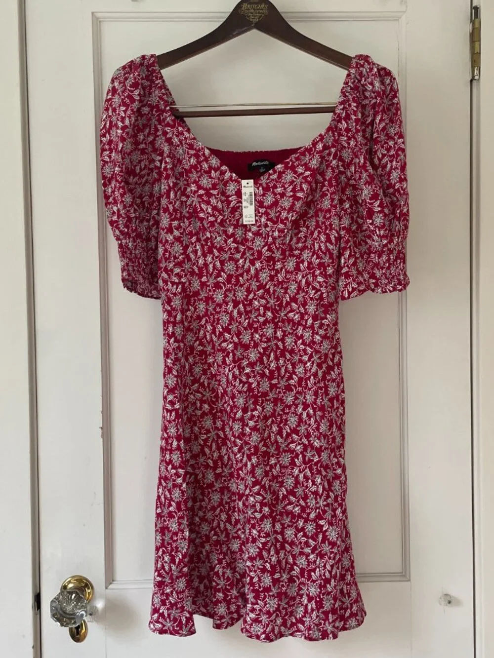 Madewell Floral Puff Sleeve Mini Dress Size 2, NWT - Picture 2 of 8